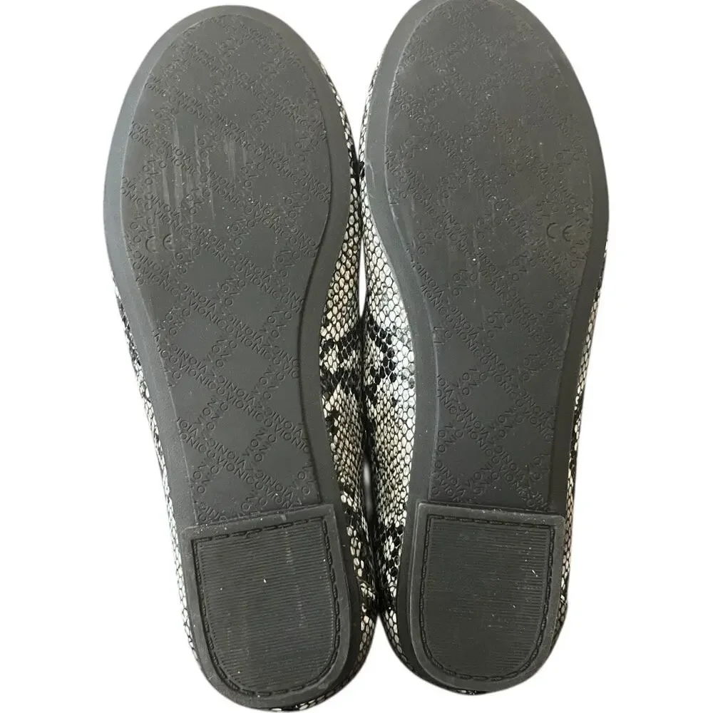 Vionic Caroll Leather Snake Print Slip On Flats Size 6.5